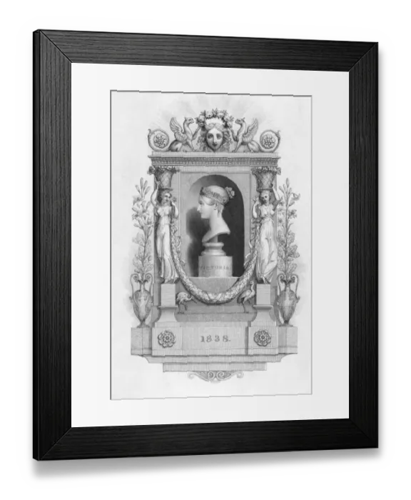 Framed Print : Queen Victoria (1819-1901) on engraving from the 1800s. Queen of Great Britain during 1837-1901 Framed Print : Queen Victoria (1819-1901) on engraving from the 1800s. Queen of Great Britain during 1837-1901