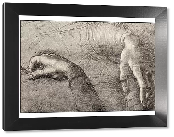 Leonardos sketches and drawings: Hands of Mona Lisa