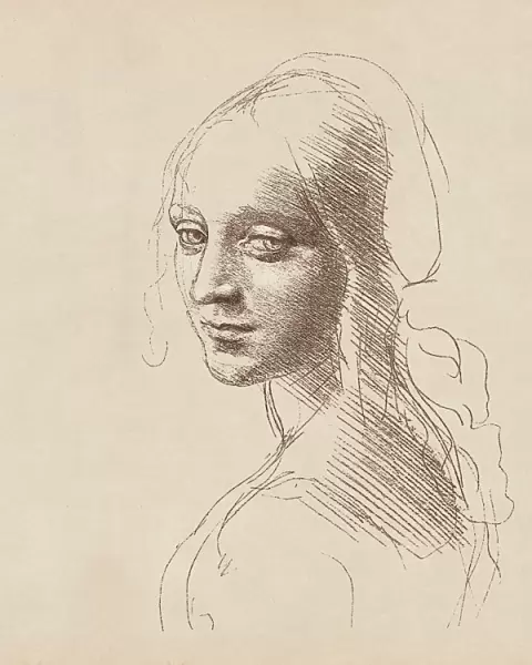 Study of a girls head by Leonardo da Vinci, c. 1483