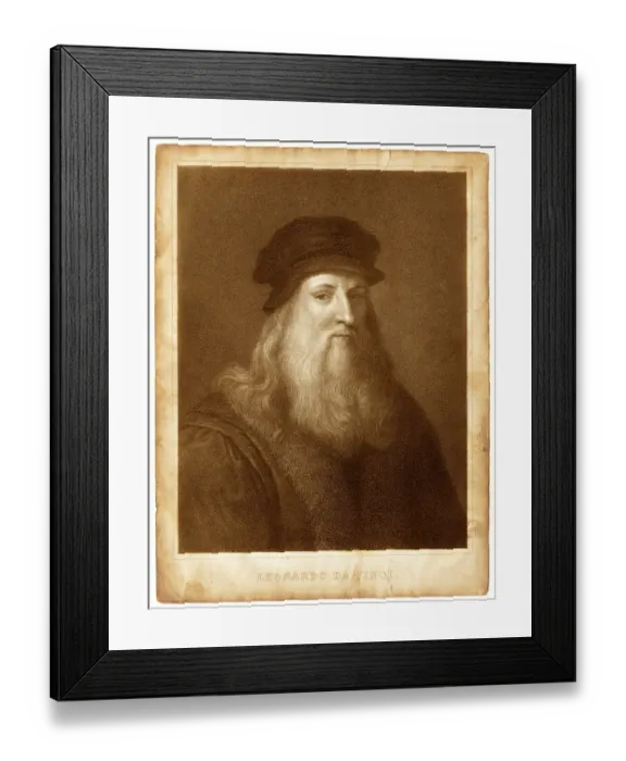 Framed Print : Leonardo Da Vinci Engraving Framed Print : Leonardo Da Vinci Engraving