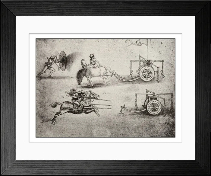 Framed Print : Leonardos sketches and drawings: tank concept Framed Print : Leonardos sketches and drawings: tank concept