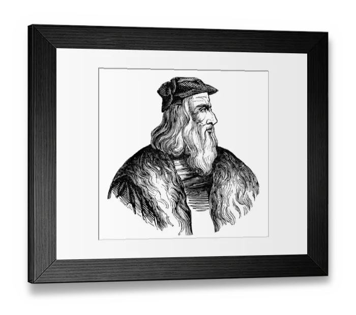 Framed Print : Antique illustration of Leonardo da Vinci Framed Print : Antique illustration of Leonardo da Vinci