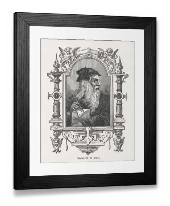 Framed Print : Leonardo da Vinci, Italian polymath, published in 1878