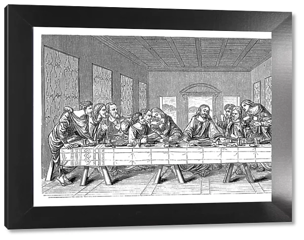 Engraving The Last Supper from Leonardo da Vinci 1870