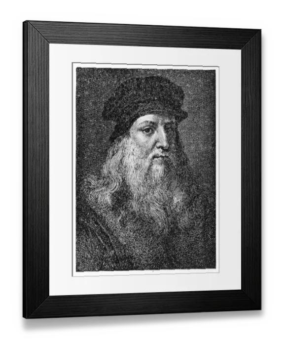 Framed Print : Leonardo Da Vinci engraving 1894 Framed Print : Leonardo Da Vinci engraving 1894