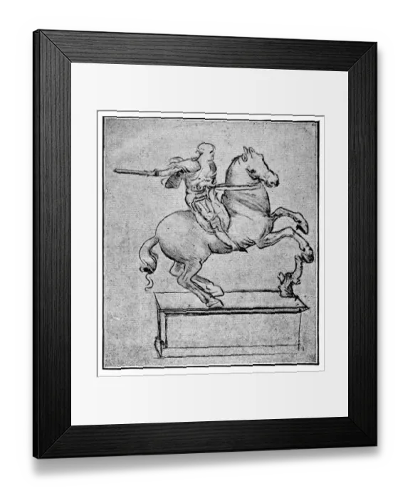 Framed Print : Equestrian Statue sketch by Leonardo Da Vinci