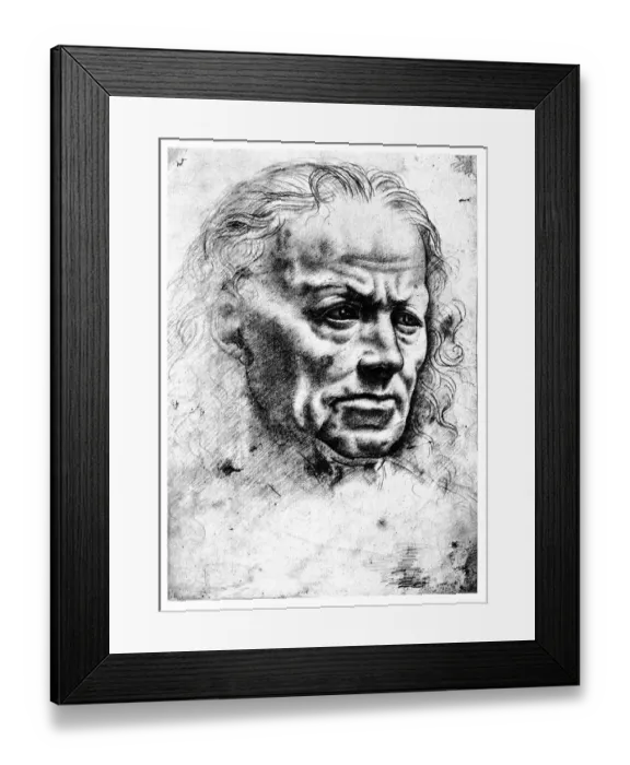 Framed Print : Face of a man by Leonardo Da Vinci Framed Print : Face of a man by Leonardo Da Vinci