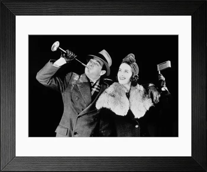Framed Print : COUPLE CELEBRATING NEW YEARS EVE, 1939 Framed Print : COUPLE CELEBRATING NEW YEARS EVE, 1939