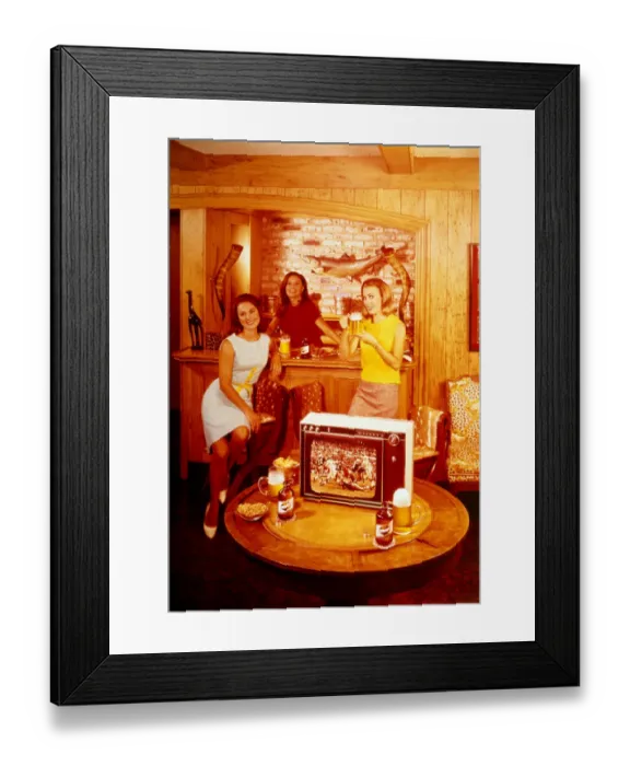 Framed Print : WOMEN DRINKING BEER AND WATCHING FOOTBALL Framed Print : WOMEN DRINKING BEER AND WATCHING FOOTBALL