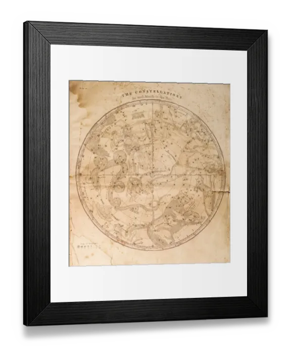 Framed Print : Celestial Map 1856
