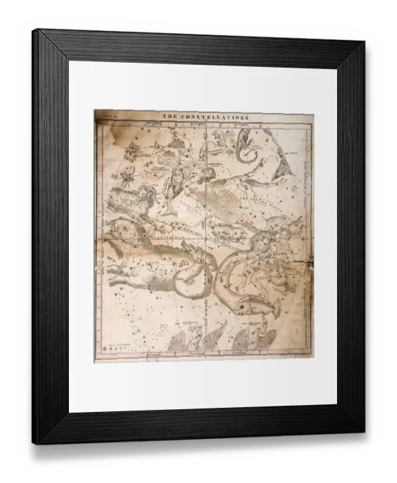 Framed Print : Celestial Map 1856