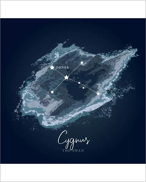 Modern Night Sky Constellation - Cygnus