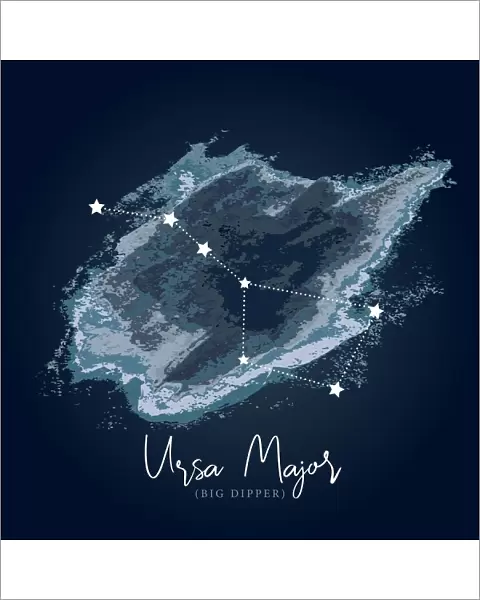 Simple, modern depiction of a celestial constellation - Ursa Major