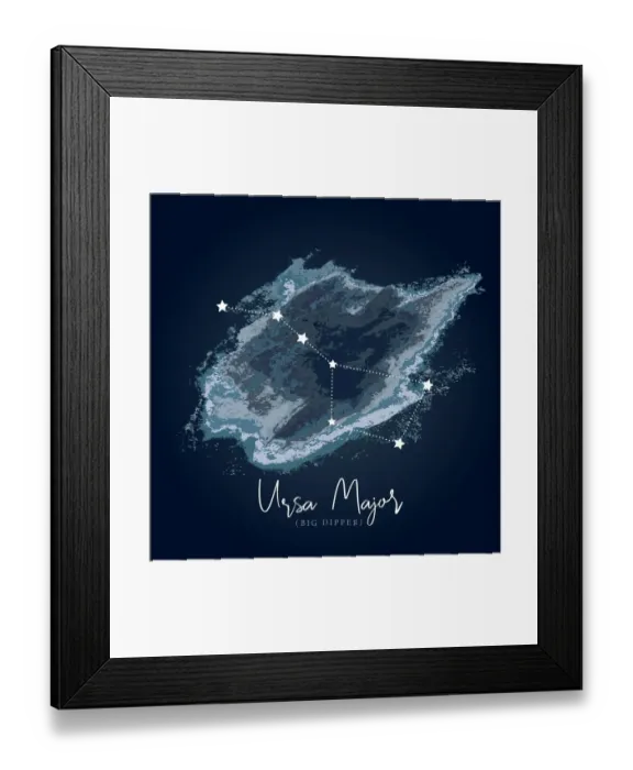 Framed Print : Simple, modern depiction of a celestial constellation - Ursa Major Framed Print : Simple, modern depiction of a celestial constellation - Ursa Major