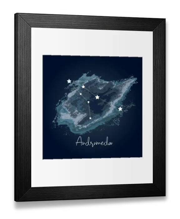 Framed Print : Modern Night Sky Constellation - Andromeda Framed Print : Modern Night Sky Constellation - Andromeda