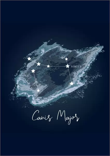 Modern Night Sky Constellation - Canis Major