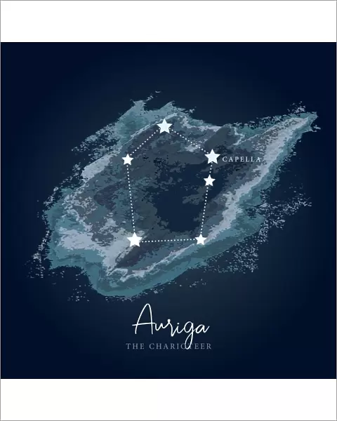 Modern Night Sky Constellation - Auriga