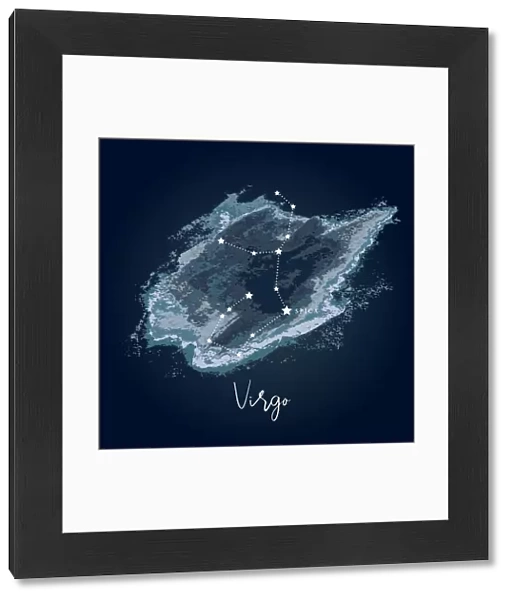 Simple, modern depiction of a celestial constellation - Virgo