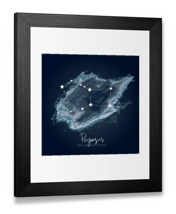 Framed Print : Modern Night Sky Constellation Framed Print : Modern Night Sky Constellation