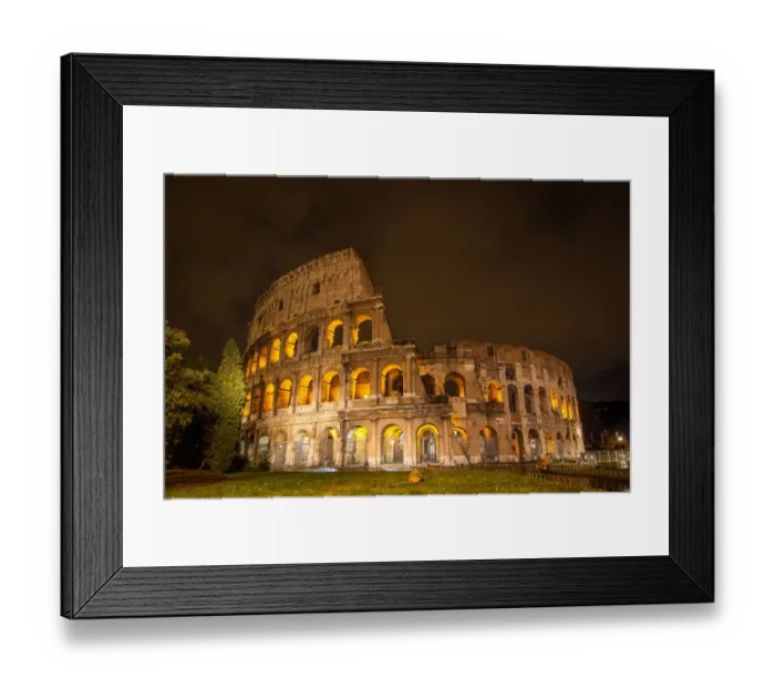 Framed Print : Coliseum. Depiction of Roman Coliseum by night from south side, Rome, Italy Framed Print : Coliseum. Depiction of Roman Coliseum by night from south side, Rome, Italy