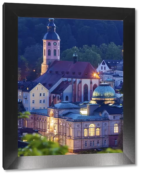Germany, Baden-Wurttemberg, Baden-Baden, Illuminated Stiftskirche