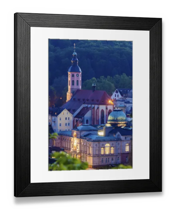 Framed Print : Germany, Baden-Wurttemberg, Baden-Baden, Illuminated Stiftskirche Framed Print : Germany, Baden-Wurttemberg, Baden-Baden, Illuminated Stiftskirche