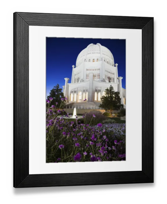 Framed Print : USA, Illinois, Wilmette, buddhist temple at night Framed Print : USA, Illinois, Wilmette, buddhist temple at night