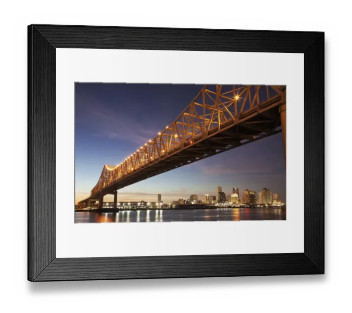 Framed Print : USA, Louisiana, New Orleans, Toll bridge over Mississippi River Framed Print : USA, Louisiana, New Orleans, Toll bridge over Mississippi River