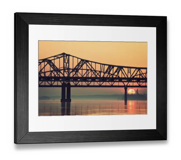 Framed Print : USA, Kentucky, Louisville, Sunrise by Ohio River Framed Print : USA, Kentucky, Louisville, Sunrise by Ohio River