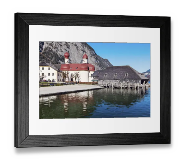 Framed Print : Germany, Bavaria, Berchtesgaden, St. Bartholomews Church by Koenigssee lake Framed Print : Germany, Bavaria, Berchtesgaden, St. Bartholomews Church by Koenigssee lake