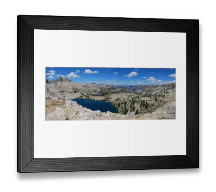Framed Print : Blue lake in the granite barrens of the High Sierra Framed Print : Blue lake in the granite barrens of the High Sierra