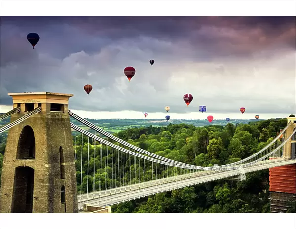 Hot Air Balloons over the Clifton Suspension Bridge