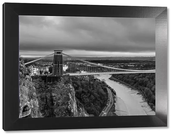 Black and White Clifton Suspension Bridge