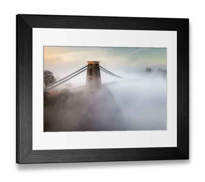 Framed Print : Clifton Suspension Bridge in the Morning Mist Framed Print : Clifton Suspension Bridge in the Morning Mist