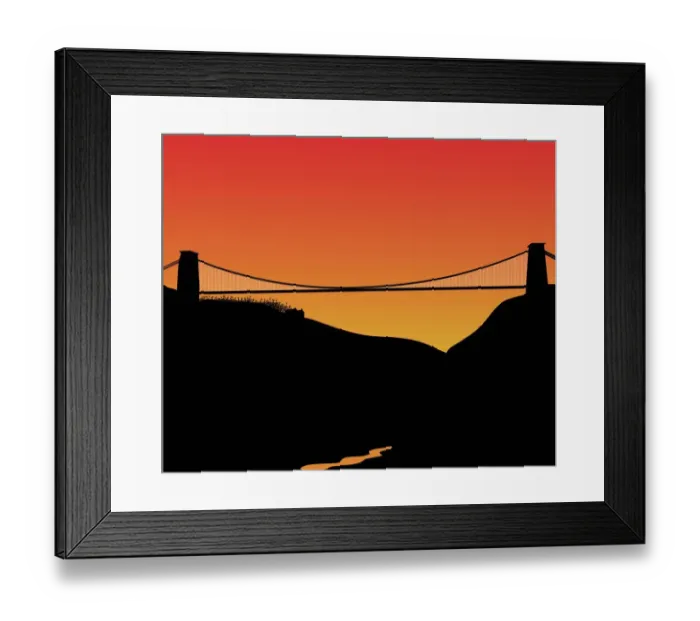 Framed Print : Clifton Suspension Bridge Silhouette Framed Print : Clifton Suspension Bridge Silhouette