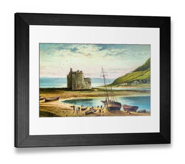 Framed Print : Antique painting of Scotland cities, lakes and mountains: Loch Ranza Framed Print : Antique painting of Scotland cities, lakes and mountains: Loch Ranza