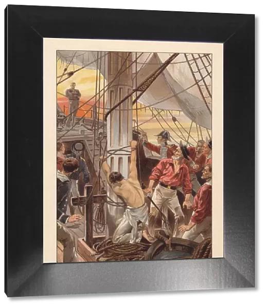 Mutiny on a British ship, c. 1830, lithograph, published c. 1895