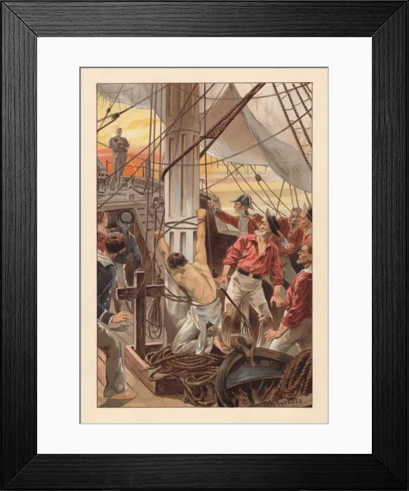 Framed Print : Mutiny on a British ship, c. 1830, lithograph, published c. 1895 Framed Print : Mutiny on a British ship, c. 1830, lithograph, published c. 1895