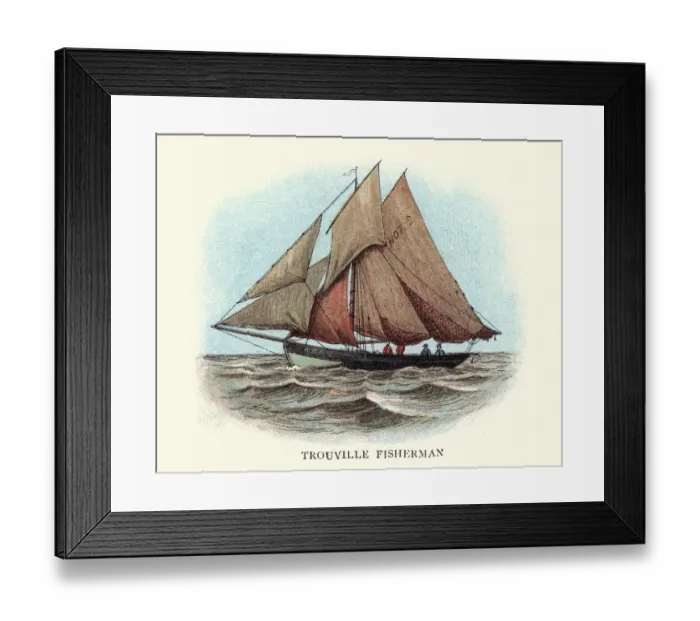 Framed Print : Trouville fishing boat, 19th Century Normandy France Framed Print : Trouville fishing boat, 19th Century Normandy France