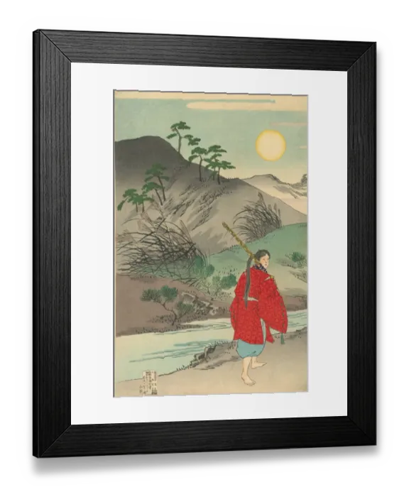 Framed Print : Vintage Japanese Woodblock print of Samuri Framed Print : Vintage Japanese Woodblock print of Samuri