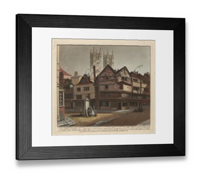Framed Print : Coloured engraving of Old London, Westminster Abbey Framed Print : Coloured engraving of Old London, Westminster Abbey