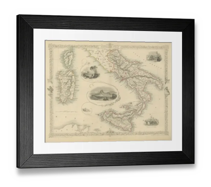 Framed Print : Southern Italy fine engraving Framed Print : Southern Italy fine engraving