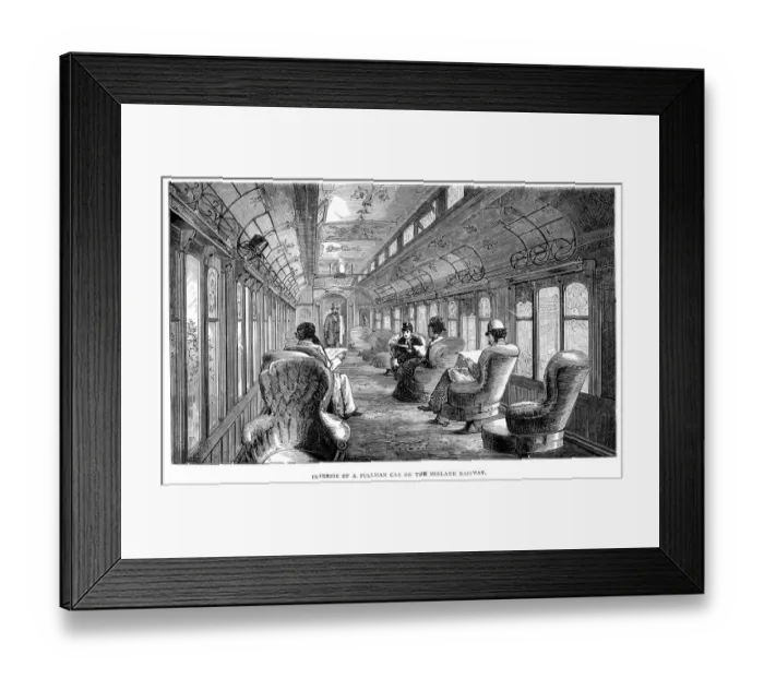 Framed Print : Interior of a Pullman Car