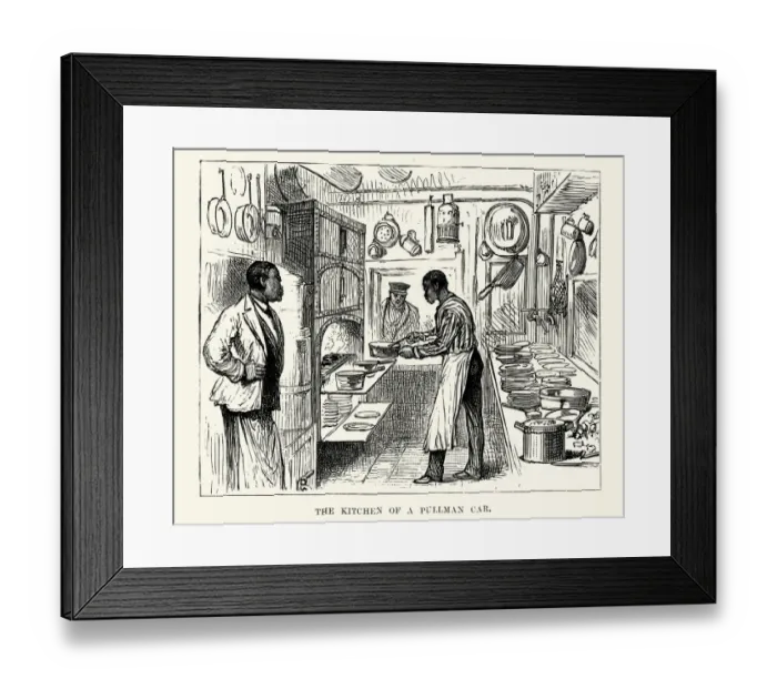 Framed Print : Kitchen of a Pullman Car, 19th Century Framed Print : Kitchen of a Pullman Car, 19th Century