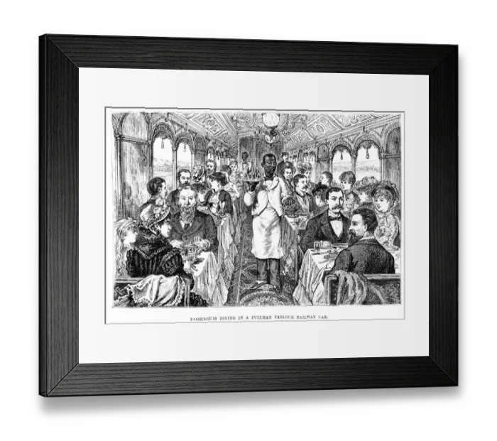 Framed Print : Passengers dining in a Pullman Car Framed Print : Passengers dining in a Pullman Car