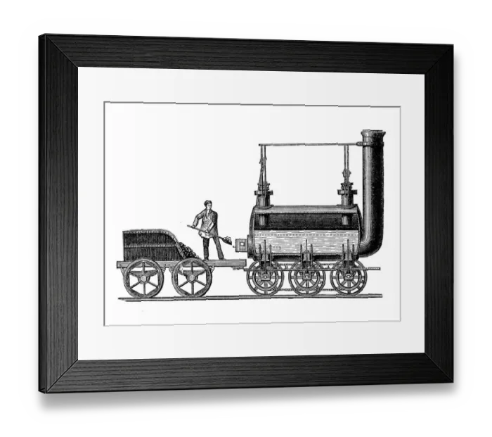 Framed Print : Steam locomotive by George Stephenson, 1814 Framed Print : Steam locomotive by George Stephenson, 1814