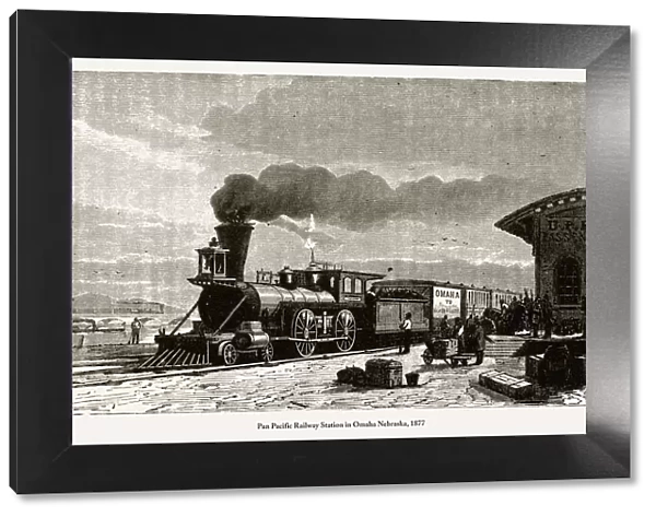 Pan Pacific Railway Station in Omaha Nebraska, 1877
