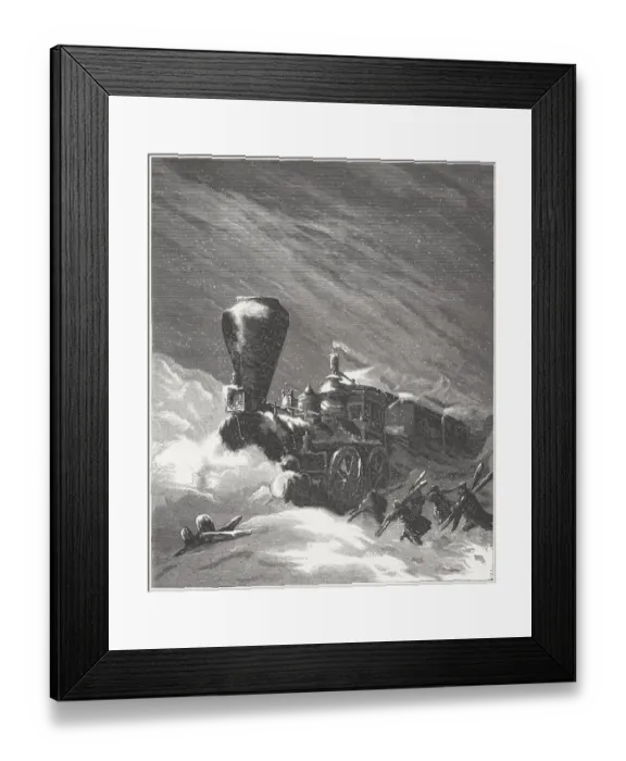 Framed Print : American railways in the 19th century, wood engraving, published 1864 Framed Print : American railways in the 19th century, wood engraving, published 1864