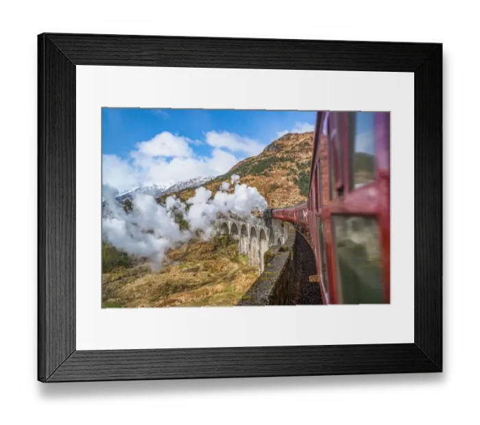 Framed Print : United Kingdom, Scotland, Highland, Glenfinnan, A830, Glenfinnan Viaduct, Steam train