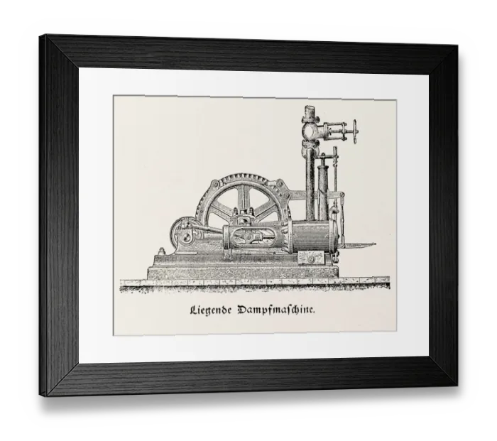 Framed Print : Steam engine, horizontal Framed Print : Steam engine, horizontal